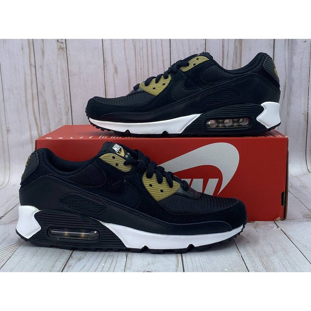 Nike Air Max 90 Black Metallic Gold Size 7 DM7557‑001